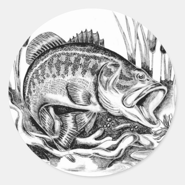 Sticker Rond Largemouth Bass (Devant)