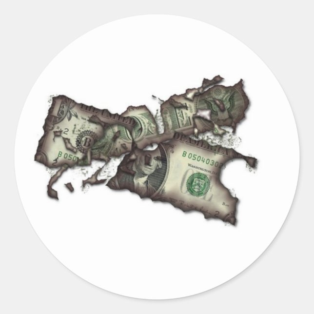 Sticker Rond L'argent à brûler (Devant)