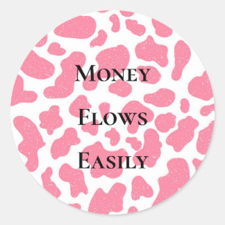 Sticker Rond L'argent Coule Facilement Affirmation de l'Argent