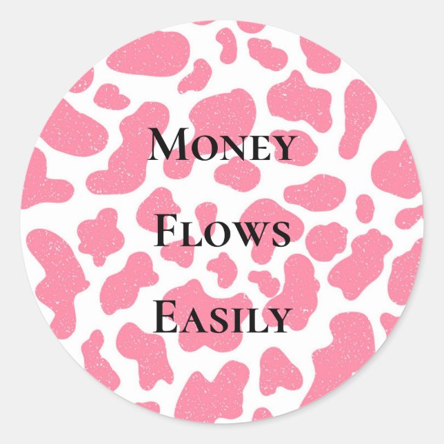 Sticker Rond L'argent Coule Facilement Affirmation de l'Argent  (Devant)
