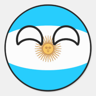 Sticker Rond L'Argentine Geeky tendante drôle Countryball
