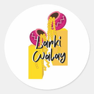 Sticker Rond Larki Walay | Desi Mariage Jouer à la fête
