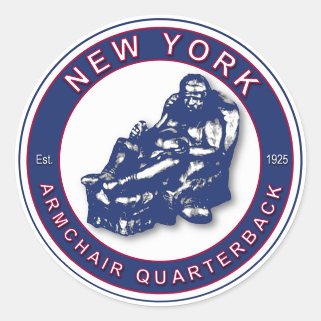 Sticker Rond L'ARMCHAIR QB - New York Giants (Devant)