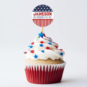 Sticker Rond L'armée s'éloigne du Décor de la Coupe de Cupcake