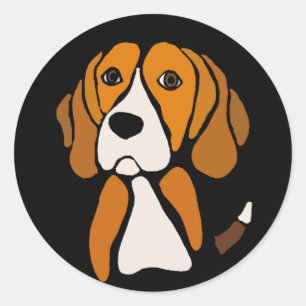 Sticker Rond L'art Abstrait du chien Beagle