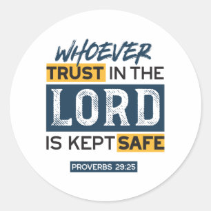 Sticker Rond L'art de la citation biblique - Proverbes 29:25 Co