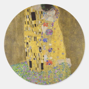 Sticker Rond L'art de la peinture Kiss de Gustav Klimt