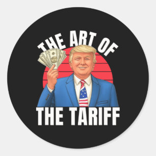 Sticker Rond L'Art De L'Accord Tarifaire Trump Man Woman Libera