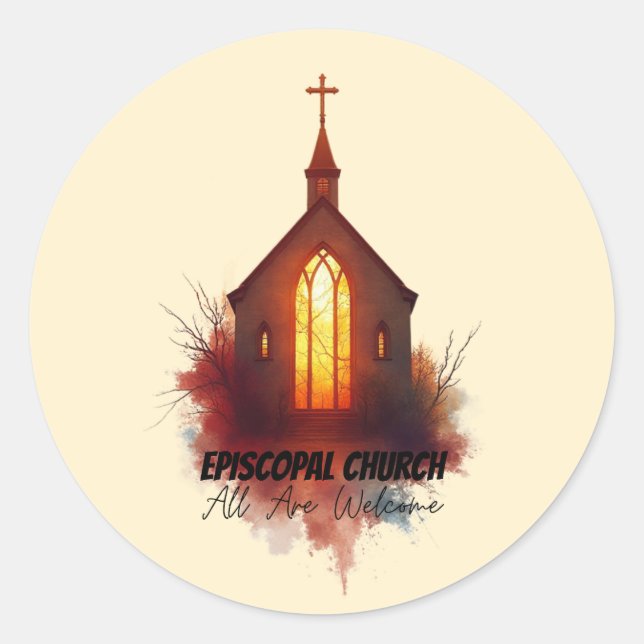 Sticker Rond L'Art Épiscopal - Tous Sont Les Bienvenus (Devant)