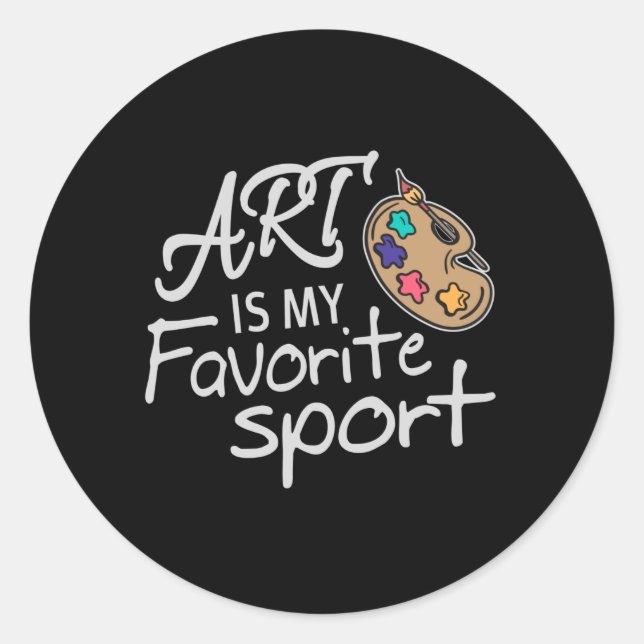 Sticker Rond L'art est mon sport favori (Devant)