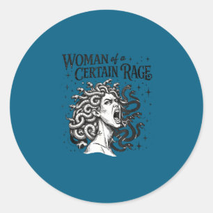 Sticker Rond l'art féministe donne du pouvoir à la femme d'une 