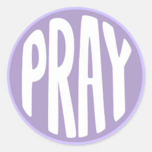 Sticker Rond L'art inspiré de mot prient l'autocollant