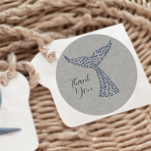 Sticker Rond L'art nautique personnalisé de la baleine