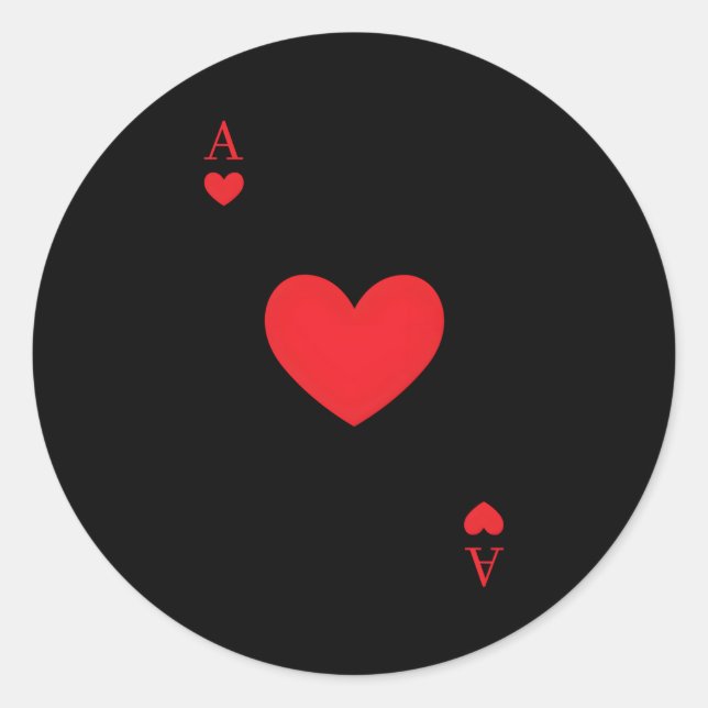 Sticker Rond L'As Des Cartes De Jeu Halloween (Devant)