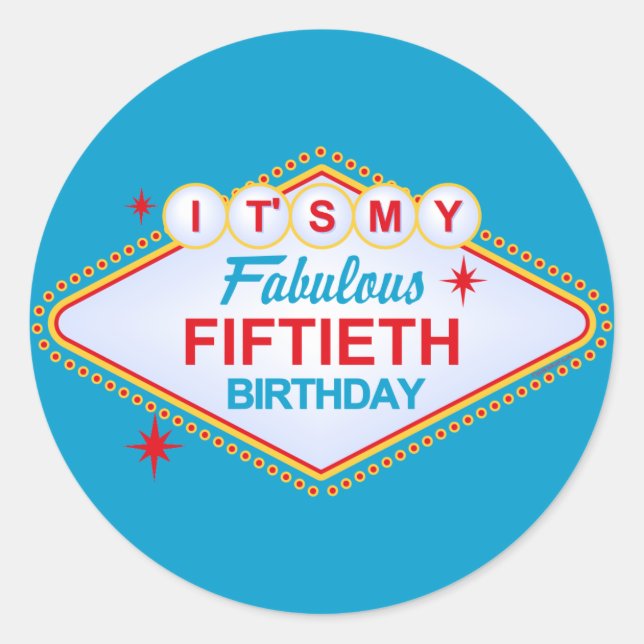 Sticker Rond Las Vegas 50e anniversaire (Devant)