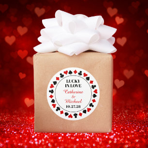 Sticker Rond Las Vegas Casino Mariage Enregistrer La Date