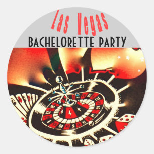 Sticker Rond Las Vegas Girls Night Out Dice & Casino Thème