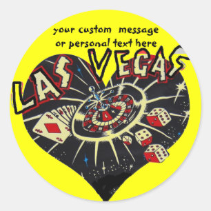 Sticker Rond Las Vegas Heart