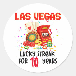 Sticker Rond Las Vegas Mariage Anniversaire Lucky Couple