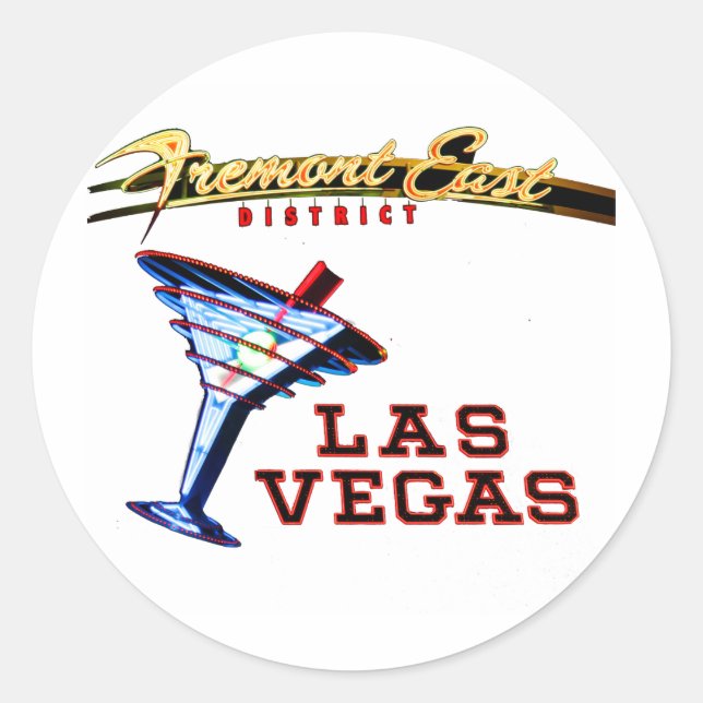 Sticker Rond Las Vegas Neon (Devant)