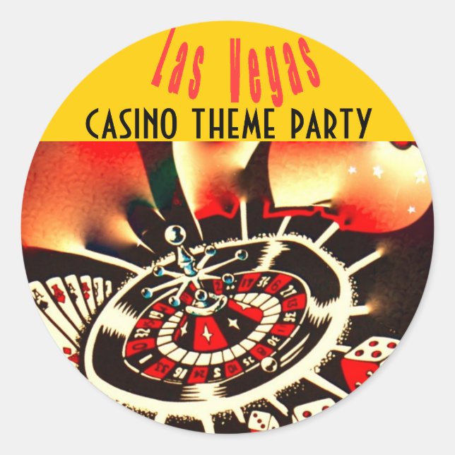 Sticker Rond Las Vegas Polker Night party (Devant)