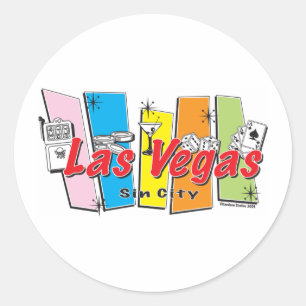 Sticker Rond Las Vegas-Sin-City