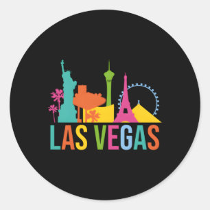 Sticker Rond Las Vegas Skyline Cityscape City Metropole