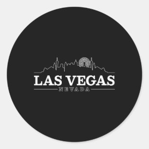 Sticker Rond Las Vegas Skyline Nevada