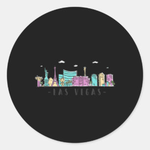 Sticker Rond Las Vegas Skyline Nevada