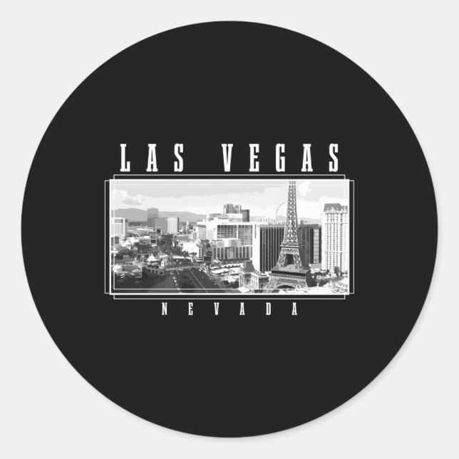 Sticker Rond Las Vegas Skyline Nevada Pride Las Vegas (Devant)