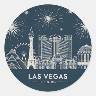 Sticker Rond Las Vegas Strip Nevada Travel Souvenir Points de r