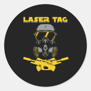 Sticker Rond Laser Tag Jeu équipe Laser Guns tir tir tir cadeau