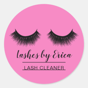 Sticker Rond Lash Cleaner Cute Black & Rose Eyelash Extensions