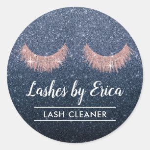 Sticker Rond Lash Cleaner Eyelash Extensions Navy Blue Parties 