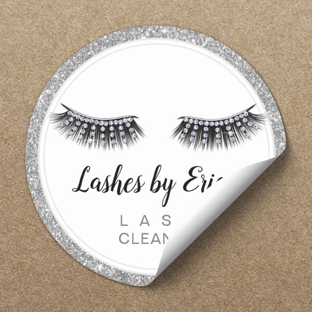 Sticker Rond Lash Cleaner Eyelash Extensions Parties scintillan (Créateur téléchargé)