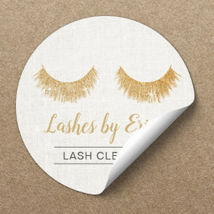 Sticker Rond Lash Cleaner Gold Eyelash Extensions Elegant Lin