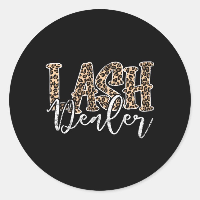 Sticker Rond Lash Dealer Lash Tech Eyelash Leopard Lash (Devant)