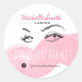 Sticker Rond Lash extension Lashes Brow Pink Lash Kit de soins