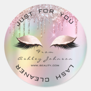 Sticker Rond Lashes holographique Lashes Lashes Or Rose Lashes