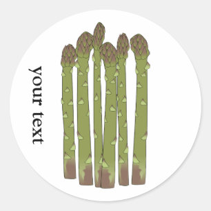 Sticker Rond L'asperge transperce le légume végétal d'amant