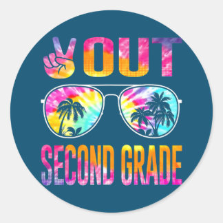 Sticker Rond Last Day Of School Peace Out Second 2nd Grade