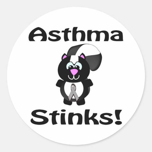 Sticker Rond L'asthme pue Conception de sensibilisation au puto (Devant)