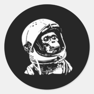 Sticker Rond L'astronaute des voyages spatiaux Monkey