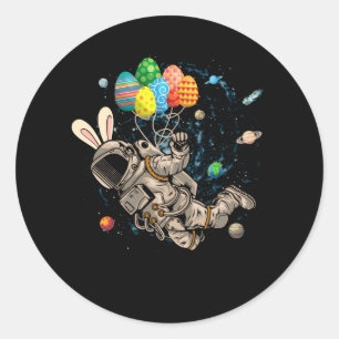 Sticker Rond L'astronaute spatial Bunny Ear Travel Galaxie Avec