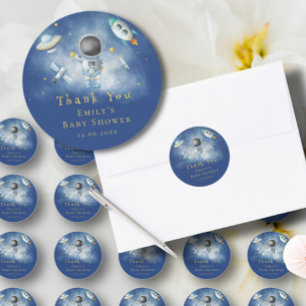 Sticker Rond L'astronaute spatial roquettes Boy sur le Baby sho