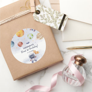 Sticker Rond L'astronaute spatiale garçon 1er anniversaire