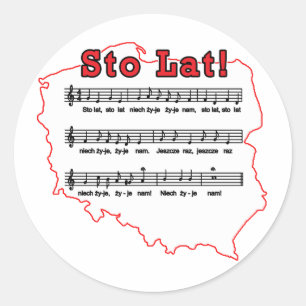 Sticker Rond Lat de Sto ! Carte polonaise de chanson