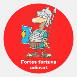 Sticker Rond Latin : Fortes fortuna adiuvat