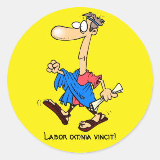 Sticker Rond Latin : Vincit de la Chine du Travail !
