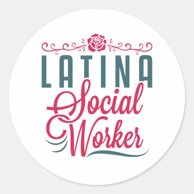 Sticker Rond Latina Social Worker LCSW Latinx hispanique (Devant)